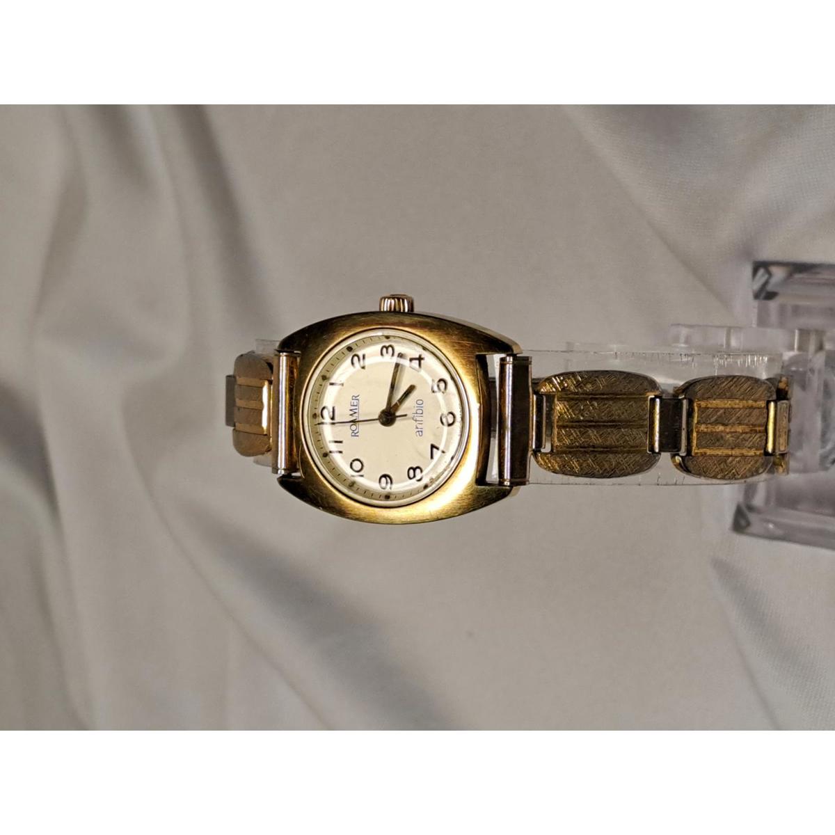 Vintage 1970s Ladies Roamer Anfibio Gold Plated Swiss Manual Watch  Works Great